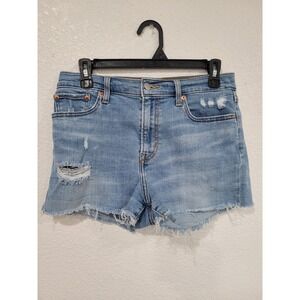 Levis Womens Denim‎ Jean Shorts Distressed Frayed Hem Light Wash Size 29 #5
